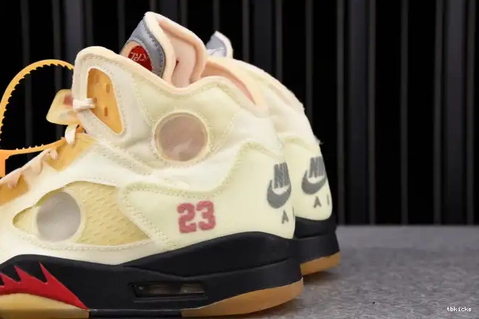 Cheap TBK Retro OFF-WHITE Jordan 5 DH8565-100 Sail 0422